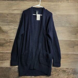 Max & Mia Elegant Navy Open Front Cardigan